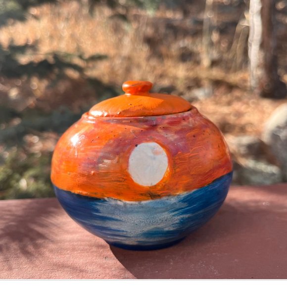 Handmade Ceramic Jar with Lid - Picture 5 of 7